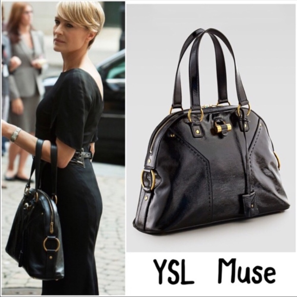 Yves Saint Laurent Black Muse Satchel